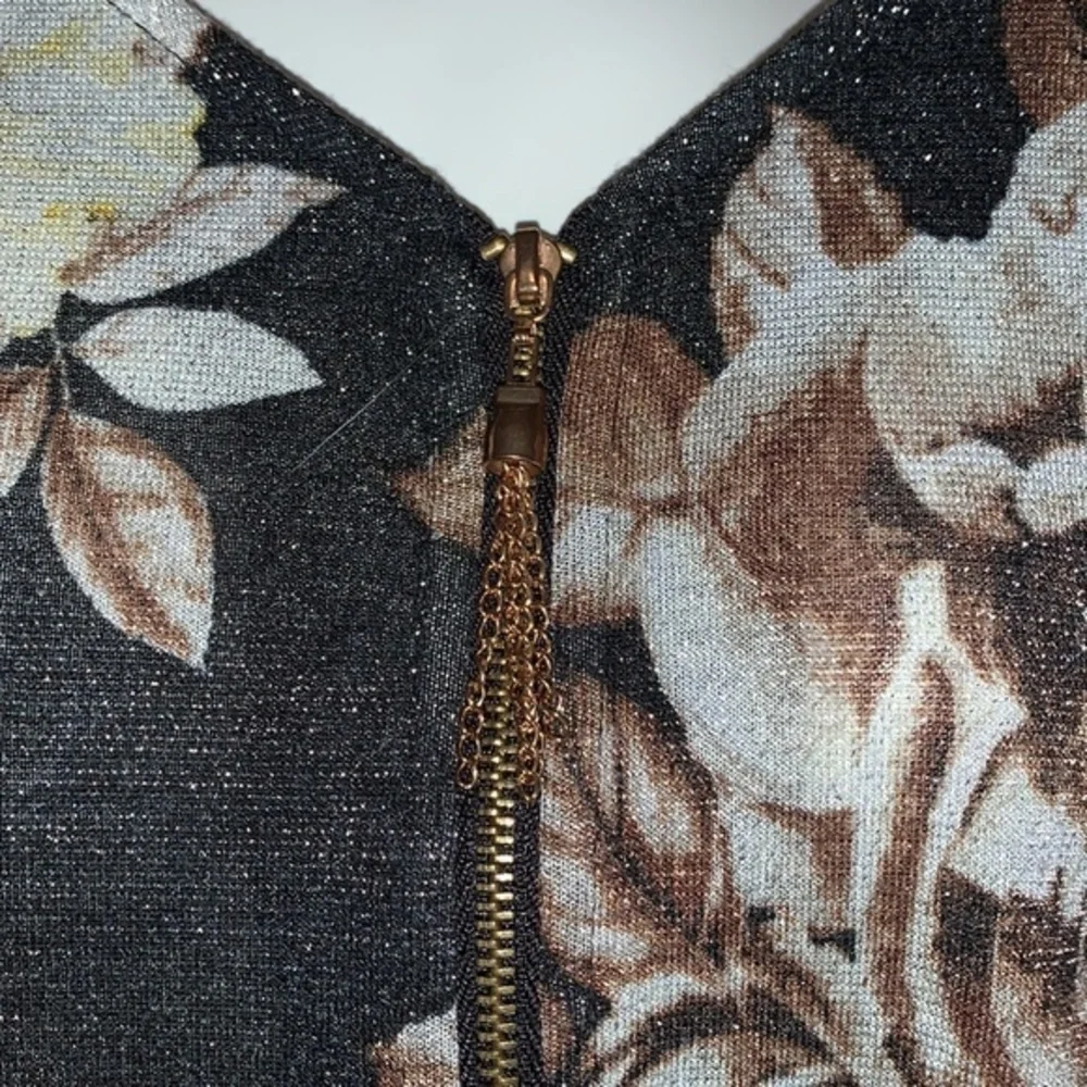 REBECCA MALONE ZIP FRONT V NECK SWEATER BLACK AND BRONZE SIZE XL - Picture 6 of 8